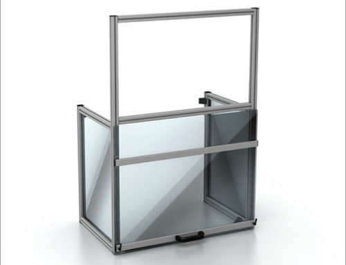 Barrera de mostrador con ventana de elevación