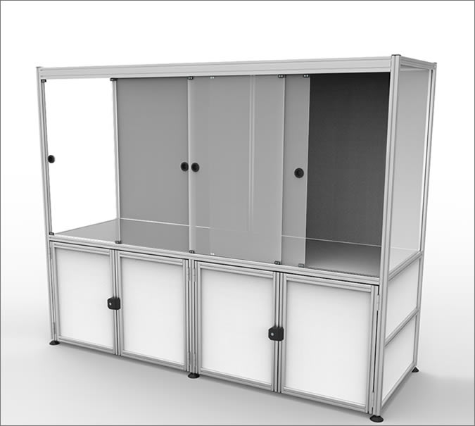 3D printer cabinet with polycarbonate panels