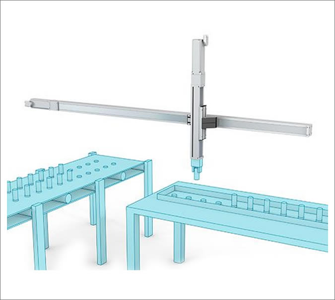 High-precision XY table handling with a ball screw drive